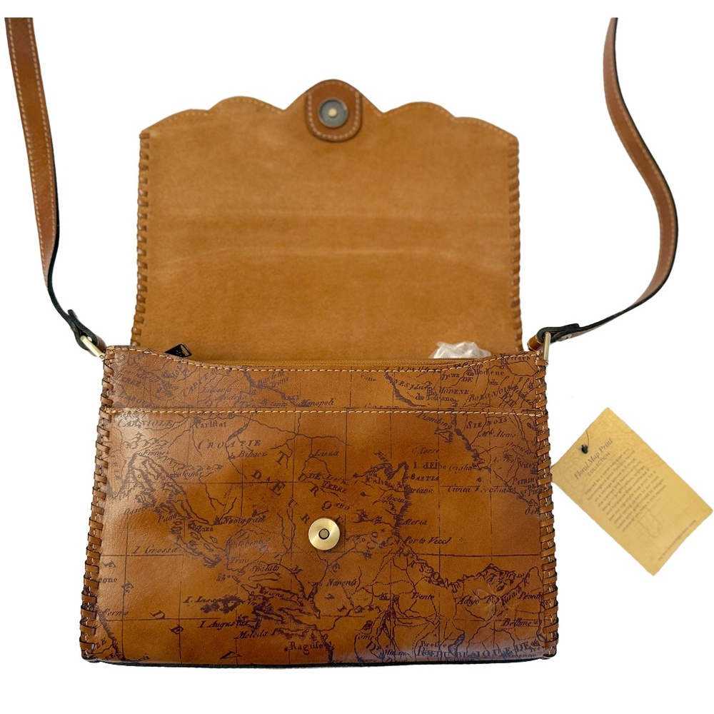 🕊 Patricia Nash Map Print Bird & Floral Crossbody - Picture 4 of 6